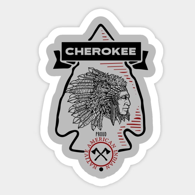 Cherokee Tribe Native American Indian Proud Retro Arrow Sticker by The Dirty Gringo